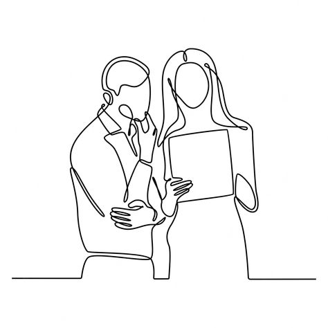 Premium Vector | Continuous line drawing of two business people discussing vector Instagram Pictures Ideas, Mouth Health, Female Dentist, Tooth Filling, Partition Ideas, Modern People, Equal Pay, Single Line Drawing, People Drawing