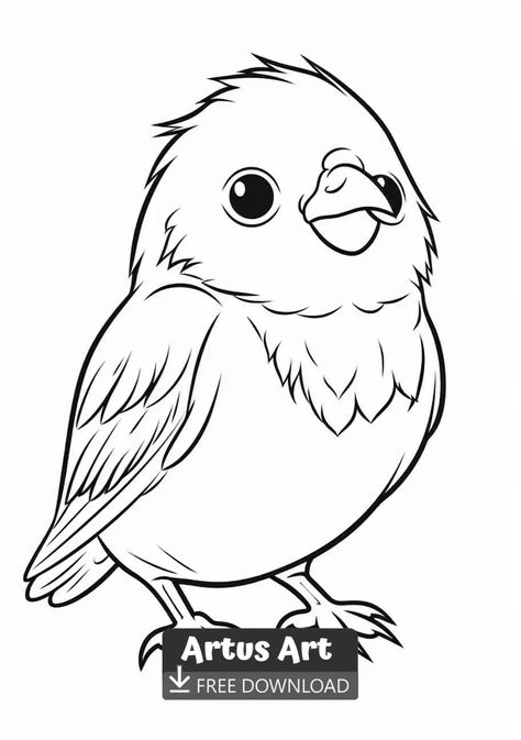 Canary Coloring Page - Free PDF Download Coloring Page. #freedownload #canarycoloringpage #canary Hummingbird Art Drawing, Birds Coloring Pages, Bird Line Drawing, Power Rangers Coloring Pages, Bird Coloring, Eagle Drawing, Gnome Pictures, School Images, Bunny Coloring Pages