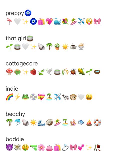 Preppy Emojis Combo Summer, Preppy Emojis To Use, Easter Emoji Combinations, Beachy Emoji Combinations, Preppy Emojis Combo, Emoji Combinations For Boyfriend, Birthday Emoji Combination, Indie Emojis, Summer Emoji Combos