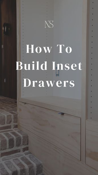 Build In Drawers In Wall, Pantry Drawers Diy, Diy Inset Drawers, How To Build Drawers For Cabinets, Diy Soft Close Drawers, Making Drawers How To Build, Inset Cabinet Drawers, Diy Wood Drawers, Adding Drawers To Pantry