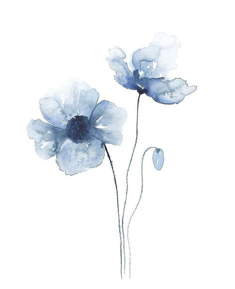 Blue Poppies, Cute Blue Wallpaper, Blue Flower, Watercolor Flowers, Blue Flowers, Watercolor Art, Poppies, The Beauty, Ipad