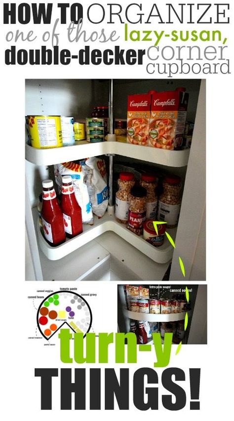 How to organize one of those lazy-susan, double-decker, corner cupboard, turn-y things! - The Creek Line House How To Use A Lazy Susan Cabinet, What Do You Put In A Lazy Susan Cabinet, What To Store In A Lazy Susan Cabinet, Organizing Lazy Susan Cabinet, What To Store In Lazy Susan Cabinet, Organize Lazy Susan Cabinet, Corner Cupboard Organization, Lazy Susan Organization Ideas, Lazy Susan Ideas