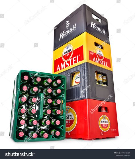 Netherlands, Haarlem - 19-05-2019: kornuit amstel and grolsch Beer crates in a studio. Stack of beer crates isolated on white #Ad , #Ad, #kornuit#amstel#Netherlands#Haarlem Grolsch Beer, Beer Crate, Netherlands, Beer, Drinks, White, Quick Saves, Black, Haarlem