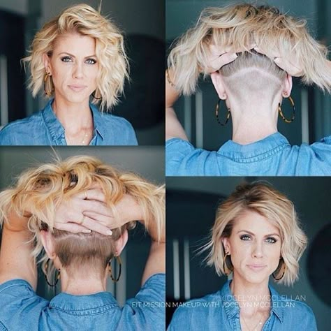 Wavy Undercut, Jocelyn Mcclellan, Undercut Hairstyles Women, Undercut Bob, Messy Bob Hairstyles, Undercut Pixie Haircut, Undercut Pixie, Short Bob Haircuts, Undercut Hairstyles