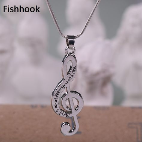 Treble Clef Necklace, Necklace Music, Music Note Necklace, Diy Jewelry Charms, Music Symbol, Music Necklace, Galaxy Jewelry, Necklace Snake, Man Jewelry