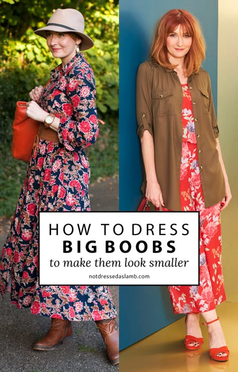 Larger Bust Outfits, Dresses For Big Bust, Modern Feminine Style, Big Bust Fashion, Over 40 Style, Styles Of Clothes, Classic Clothes, Flattering Outfits, Pattern Dress Women