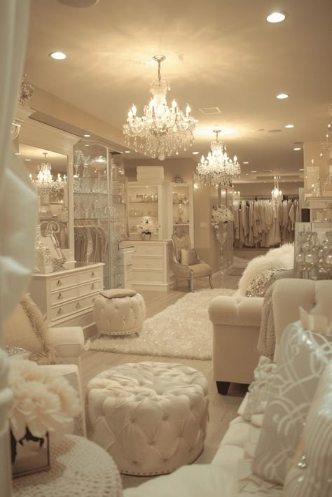 Fashion Designer Room Decor Inspiration, Walk In Closet With Chandelier, Massive Walk In Closet, Dream Closet Design Aesthetic, Closet Room Luxury, Light In Closet, Huge Closets Luxury Walk In, Aesthetic Closet Ideas, Dream Closets Walk In Luxury