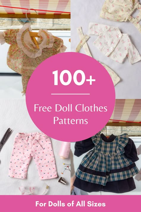 Diy Doll Clothes, Diy Doll Clothes Patterns, Free Doll Clothes Patterns, Ag Doll Crafts, Sew Doll, Baby Doll Clothes Patterns, Girls Clothes Patterns, Doll Patterns Free, Doll Clothes Patterns Free