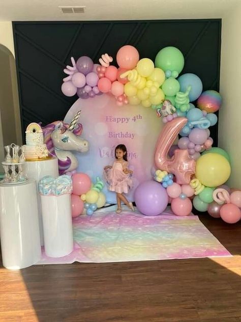 Unicorn Birthday Party Balloon Arch, Unicorn Birthday Party Balloons, Unicorn Balloon Decorations, My Little Pony Birthday Party Decorations, Unicorn Balloon Ideas, Unicorn Theme Birthday Decoration, Unicorn Balloon Garland, Unicorn Party Balloons, 1st Birthday Decoration