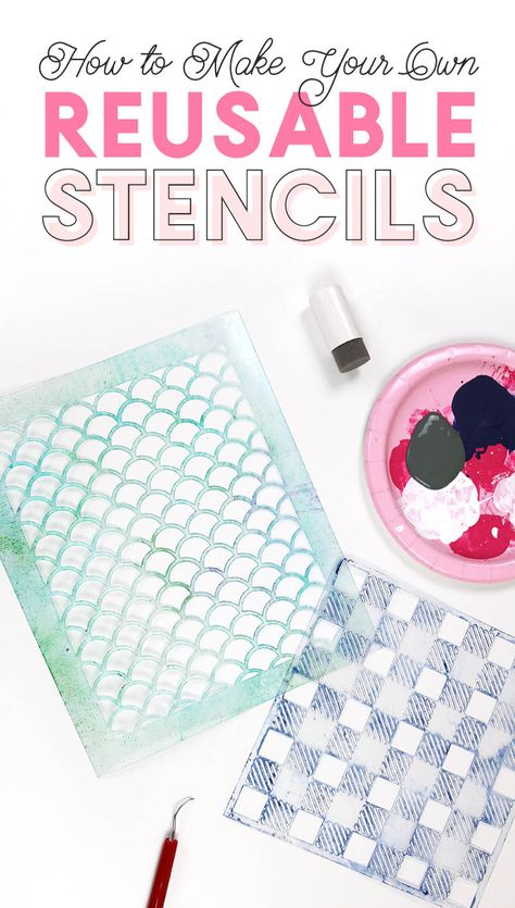 How to Make Reusable Stencils: DIY Buffalo Plaid Planter - Persia Lou Diy Cookie Stencils With Cricut, Homemade Stencils, Make Your Own Stencils, Inkscape Tutorials, Stencils Tutorials, Cricut Stencils, Idee Cricut, Reusable Stencils, How To Make Stencils