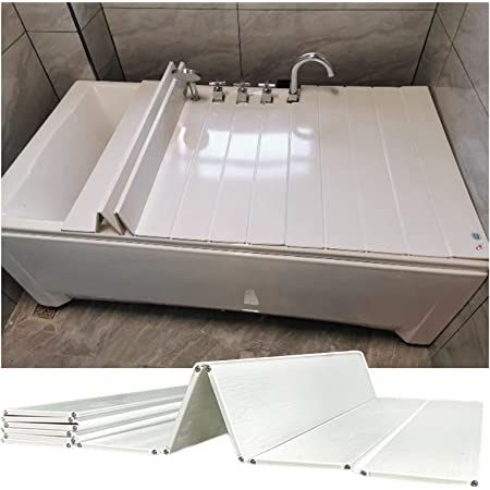 Amazon.com: AIWFL Folding Dust-Proof Bathtub Cover Louvered Shutter Bath Lid White PVC Bathtub Covers 45.2x27.5 inch : Home & Kitchen Bath Tub Cover Ideas, Unused Bathtub Ideas, Bathtub Cover, Louvered Shutters, Tub Cover, Bathtub Tray, Cats At Home, Bath Tub, Cover Ideas