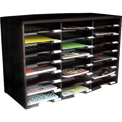 Storex® Black 24-Compartment Literature Organizer Paper Sorter, Literature Organizer, Cubby Bins, Office Space Ideas, School Storage, Compartment Organizer, Hanging File Folders, Classroom Storage, School Daze