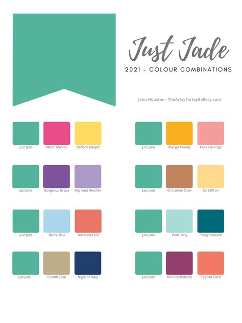 3 Color Combinations, Stampin Up Color Combos, Colour Names, Color Template, Jade Green Color, Dragonfly Garden, Vintage Street Fashion, Gold Art Painting, Code Color