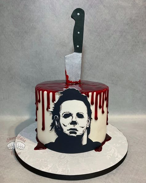 Scary Movie Cakes, Movie Theme Cake, Halloween Cake Ideas, Scary Halloween Cakes, Horror Cake, Scary Cakes, Sweet And Spooky, Movie Cakes, Art The Clown