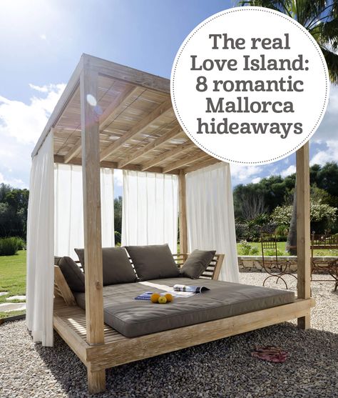 Discover the real Love Island: 8 romantic Mallorca hideaways – The i-escape blog Outdoor Furniture Ideas Backyards, Outdoor Day Bed, Halloween Patio, Outdoor Cabana, Outdoor Beds, Yoga Photos, Outdoor Daybed, Day Bed, Pallet Furniture Outdoor