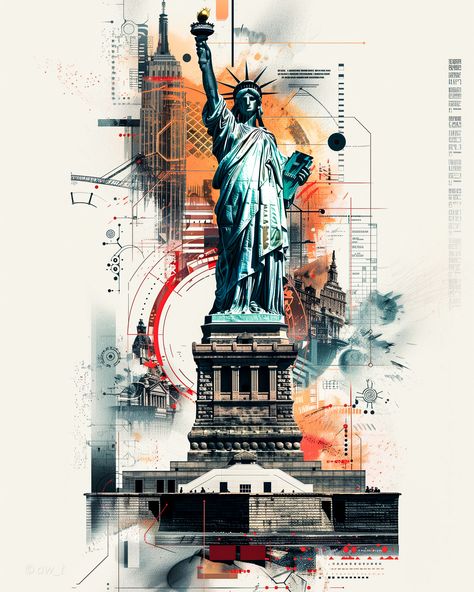 Urban Collage, Up Pixar, Contemporary Graphic Design, Modern Graphic Art, Contemporary Graphic, The Statue Of Liberty, Graphic Design Photoshop, Swag Cartoon, Pop Art Wallpaper