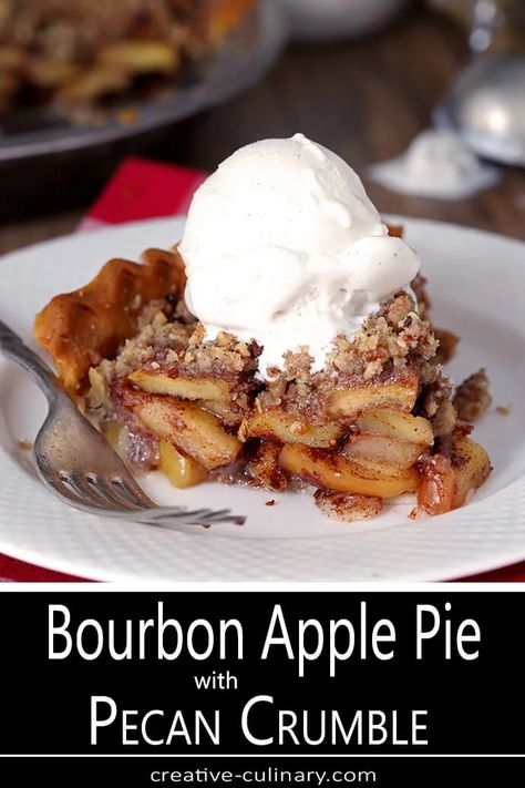 Bourbon Apple Pie, Caramel Apple Pie Recipes, Apple Pecan Pie, Pecan Crumble, Bourbon Caramel, Bourbon Caramels, Homemade Snickers, Pie Crumble, Pie Shop