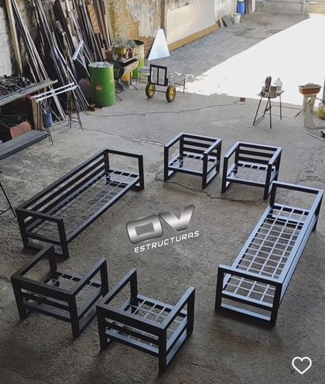 Iron Sofa Design, Steel Bed Design, Iron Furniture Design, Steel Furniture Design, Outdoor Restaurant Design, Garden Furniture Design, Metal Outdoor Furniture, Welded Furniture, Metal Sofa