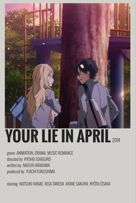 Anime Movie Poster, Anime Suggestions, Film Posters Minimalist, Animes To Watch, Poster Anime, Your Lie In April, Film Anime, Anime Printables, Good Anime To Watch