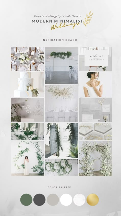 Greenery Color Palette Wedding, Timeless Theme Wedding, Modern Classic Wedding Color Palette, Chic Modern Wedding Decor, Simple Elegant Wedding Colors, Minimalist Wedding Styling, Modern Elegant Wedding Color Palettes, Minimalist Wedding Palette, Minimalist Theme Wedding