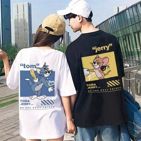 Oversized Tee Outfit, Streetwear Couple, Couple Shirt Design, Couple Outfit Ideas, Couple Clothes, Kpop Shirts, Couple Shirt, Couple Tshirts, Matching Couple Outfits