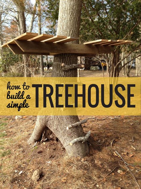 Simple Tree House, Building A Treehouse, Tree House Plans, Tree Fort, Tree House Diy, Build A Playhouse, Tree House Kids, Cool Tree Houses, Simple Tree