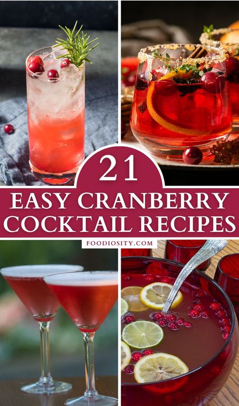 Cranberry Cocktails Thanksgiving, Cranberry Holiday Cocktail, Easy Christmas Drinks, Cranberry Cocktails, Easy Holiday Drinks, Cranberry Cocktail Recipe, Drinks With Cranberry Juice, Easy Holiday Cocktails, Holiday Drinks Alcohol