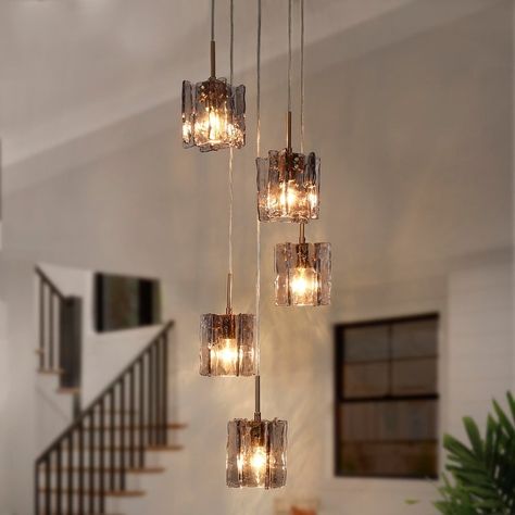 Kasy Modern Black Gold 5-Light Cluster Chandelier Island Pendant Light for Dining Room - D 14.6"* H 8.7" - Bed Bath & Beyond - 37515320 Cluster Pendant Light, Cluster Chandelier, Cluster Pendant Lighting, Kitchen Island Linear Pendant, Entryway Lighting, Staircase Chandelier, Island Pendant Lights, Round Chandelier, Kitchen Island Pendants