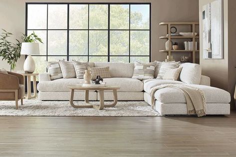 Jonathan Louis Sectional Choices, Cozy Sectional Living Room, Cream Couch Living Room Ideas, Best Sectional Sofa, U Couch, White Couch Living Room, Next Living Room, Small Sectional Sofa, Small Sectional