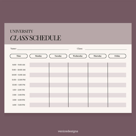 Black and Beige University Class Schedule Teacher Schedule Template, University Schedule Template, Reading Schedule College, Canva Schedule Template, Schedule Templates School, School Schedule Templates, Timetable Design, Class Schedule College, Class Schedule Template