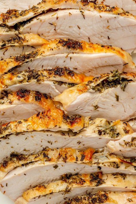 Garlic Herb Roasted Turkey Breast - Fed & Fit Turkey Breast Seasoning, Herb Roasted Turkey Breast, Rosemary Turkey, Turkey Rub, Herb Roasted Turkey, Fed And Fit, Herb Turkey, Oven Roasted Turkey, Turkey Breast Recipe