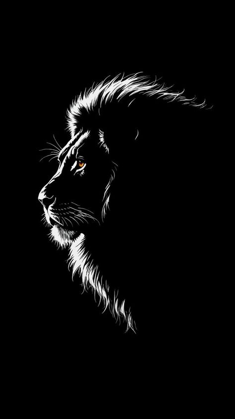 Black Lion Wallpaper, Painting Tattoo Ideas, Lion Art Painting, Art On Black Canvas, Minimalist Art Aesthetic, Lion Aesthetic, Lion Black And White, Line Art Black And White, Lion Art Tattoo