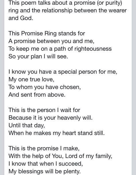 Promise Ring Poem Promise Ring Notes For Her, Promise Ring Vows, Promise Ring Quotes, Purity Ring Christian, Purity Quotes, Ring Quotes, Purity Rings, Promise Ring Proposal, God 1st