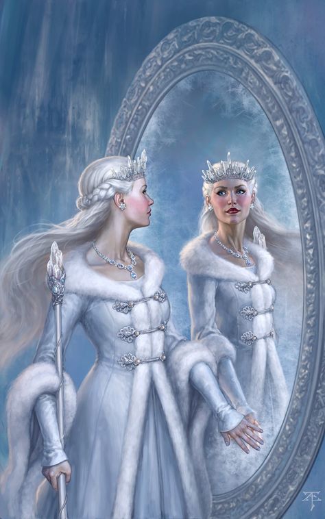 Tristan Elwell Fantasy Queen, The Snow Queen, Queen Art, Fairytale Illustration, White Witch, Fantasy Magic, Ice Queen, Snow Queen, Disney Films