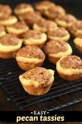 Easy pecan Tassies recipe: buttery, tender mini pecan pie tarts! Mini Pecan Tasties, Oak Hill Farms Recipes, Tea Tassies Cookies, Tea Time Tassies Mini Pecan Pies, Pecan Tassies Recipe Easy, Tea Time Tassies, Pecans Cookies, Pecan Tassies Recipe, Mini Pecan Pie