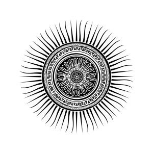 Mayan Sun Symbol Mayan Sun, Round Tattoo, Mayan Tattoos, Sun Mandala, Mayan Symbols, Sun Symbol, Maori Tattoo Designs, Mayan Art, Irezumi Tattoos