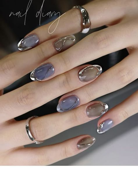 Metallic Nails Design, Pretty Gel Nails, Japanese Nails, Metallic Nails, Star Nails, Dream Nails, Chic Nails, Dope Nails, Manicure E Pedicure