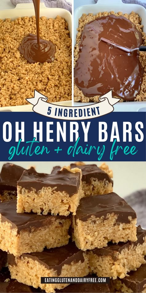 Some gluten free and dairy free Oh Henry Bars on a plate. Quick Easy Gluten Free Dairy Free Dinner, Non Dairy Recipes Dessert, Gluten Free Dairy Free Soy Free Desserts, Dairy Soy Free Dessert, Gluten Free Hello Dolly Bars, Gluten Free Dairy Free Recipes Dessert Christmas, Gluten And Dairy Free Candy, Gluten Free Cool Whip Desserts, Gluten Free Nutella Desserts