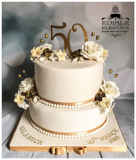 50th Golden Wedding Anniversary Cake 50th Anniversary Cake Ideas For Parents, Golden Anniversary Cake Ideas, 50 Anniversary Cake Ideas, 50th Anniversary Cakes Simple, Golden Anniversary Ideas, 50th Wedding Anniversary Cake Ideas, 50 Aniversario De Bodas Ideas, 50 Wedding Anniversary Cake, 50th Wedding Anniversary Cakes Gold