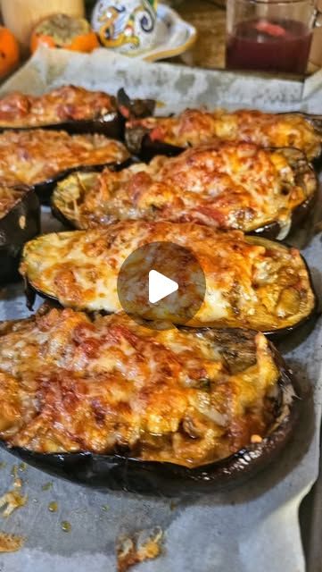 loriana shea on Instagram: "Today , I’m sharing my mother’s Italian baked stuffed eggplant recipe with a few modern twists of my own. This dish is my way of keeping those cherished memories alive and sharing them with my own family – and now with you.
4 small eggplant
3 Tbsp. olive oil
1 Tbsp. minced garlic
1 small chopped onion
2 Italian sausage links casings removed
2  cups cooked rice
1/2 cup grated parmesan cheese
1 egg
2 Tbsp. chopped Italian parsley
1 cup shredded mozzarella
2 cups marinara sauce
Instructions
 Pre heat your oven to 400- degrees
start by cleaning the eggplant. Then, cut in half with a paring knife, remove the flesh from the eggplant, being sure not to cut through the skin. Then drizzle with half the olive oil. salt and pepper to taste.
Pre bake the eggplant shells in Sausage Stuffed Eggplant, Eggplant Oven, Baked Stuffed Eggplant, Italian Sausage Links, Baked Eggplant Recipes, Eggplant Recipes Easy, Italian Parsley, Stuffed Eggplant, Small Eggplant