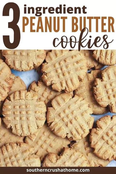 3 ingredient Homemade Peanut Butter Cookies are quick, easy and taste amazing, even with no flour! These versatile yummy cookies will be your quick fix when you need a little something sweet in your life. They also make a great option for gift giving! See how easy they are to make here… I remember my mom making these amazing Peanut Butter Cookies when I was growing up. 3 Ingredient Peanut Butter Cookies are a classic recipe; just an egg, a cup of peanut butter and a cup of sugar.3 in… Cookie Dough Fudge Recipe, Three Ingredient Peanut Butter Cookies, Cookies Peanut Butter, Homemade Peanut Butter Cookies, Cookies Ice Cream, Brownie Mix Cookies, Cookie Dough Fudge, Chewy Chocolate Cookies, Oreo Fudge