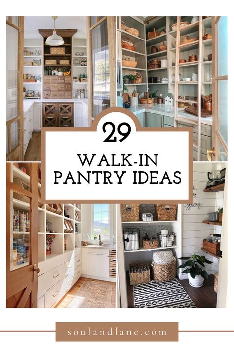 Create a stylish and organized kitchen with these walk-in pantry ideas designed to maximize your storage space! From chic shelving solutions to clever organization ideas, explore ideas and inspirations on how to transform your pantry into a functional and visually appealing space. Walk In Pantry Ideas Layout, Small Walk In Pantry, Walk In Pantry Ideas, Pantry Layout, Modern Pantry, Makeover Kitchen, Renovation Kitchen, Farmhouse Pantry, Pantry Room