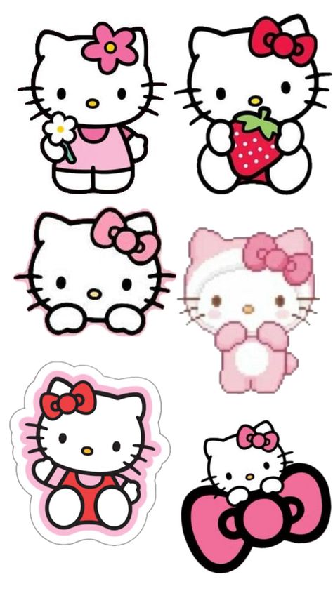 Stickers To Print, Hello Kitty Printables, Hello Kitty Imagenes, Make Stickers, Graffiti Style Art, Hello Kitty Birthday, Hello Kitty Pictures, Small Pictures, Cute Easy Drawings