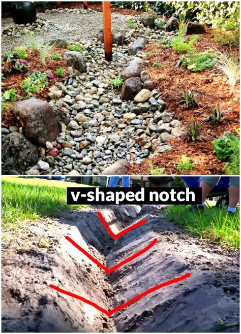 Diy French Drain, French Drain Installation, Landscape Drainage, Backyard Drainage, Yard Drainage, French Drain, Best Hacks, Dry Creek, Rain Garden