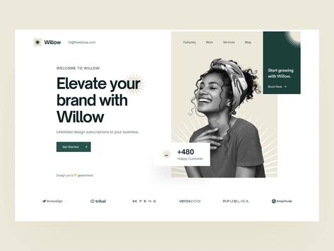 Landing Hero: Willow Agency Template by Erşad Başbağ for Flowbase on Dribbble Website Hero Page Design, Content Strategist, Creative Market Design, Premium Website, Design Sites, Agency Website Design, Web Design Tools, Portfolio Website Design, Agency Website