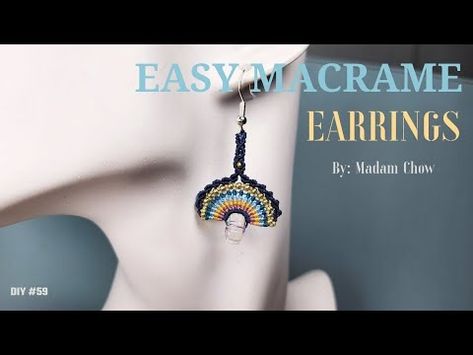 (1) Macrame Tutorial / How To Make: Simple Colorful Earrings - YouTube Macrame Simple, Micro Macrame Jewelry, Tutorial Macramé, All Crafts, Macrame Earrings, Micro Macramé, Macrame Tutorial, Colorful Earrings, Micro Macrame