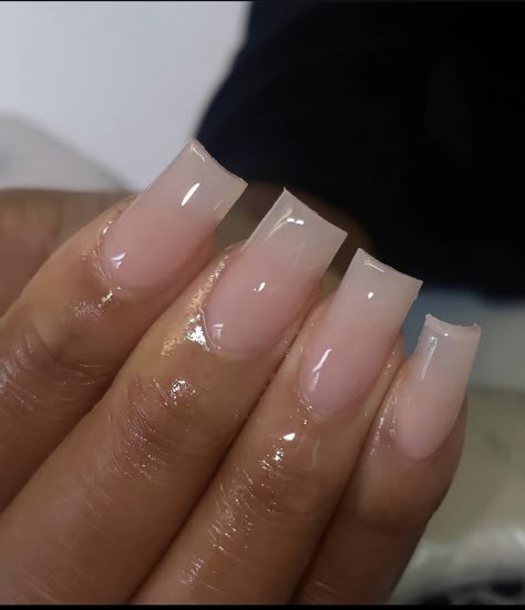 Clear White Acrylic Nails, Realistic Acrylic Nails, Milky Nails, Acrylic Toe Nails, Hard Nails, White Acrylic Nails, Girly Acrylic Nails, Work Nails, Short Square Acrylic Nails