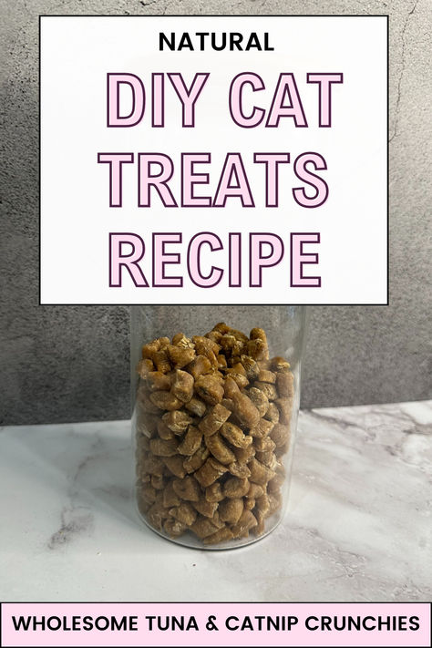 Create the perfect homemade cat treats with our Tuna & Catnip Crunchies recipe! This DIY cat treats recipe is simple and nutritious, featuring high-protein tuna and aromatic catnip. Your cat will adore these crunchy, tasty snacks. Bake a batch today and treat your feline friend to something special. #DIYCatTreats #HomemadeCatTreats #HealthyCatTreats #CatnipCrunchies Long Lasting Cat Treats Homemade, Homemade Catnip Treats, Dehydrated Cat Treats Recipes, Homemade Dry Cat Food, Dog And Cat Treat Recipes, Homemade Treats For Cats, Tuna Cat Treats Homemade, Cat Treats Homemade Easy, Homemade Cat Treats Easy