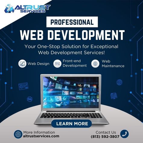 Unlock your practice’s potential with professional web development services from Altrust! From web design to ongoing maintenance, we’ve got you covered. Enhance your online presence today. 🚀 Contact us now at altrustservices.com #WebDevelopment #WebMaintenance Web Development Course, Web Development Agency, Web Application Development, Custom Web Design, Website Development Company, Web Design Services, Web Development Company, Web Design Company, Digital Marketing Company