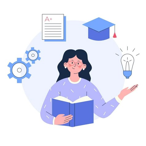 Use Of Technology In Education, Teacher Vector Illustration, Teacher Illustration Teaching, Education Illustration Design, Online Learning Illustration, Online Education Illustration, Teaching Animation, Learning Images, Teacher Icon